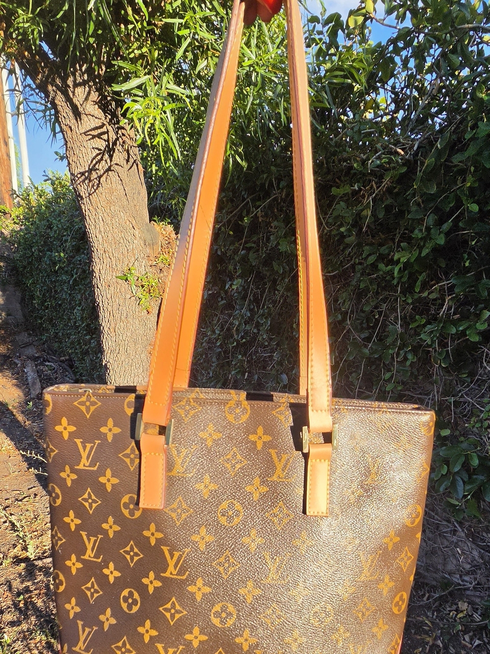 Source Unknown Monogram Tote in Brown and Tan